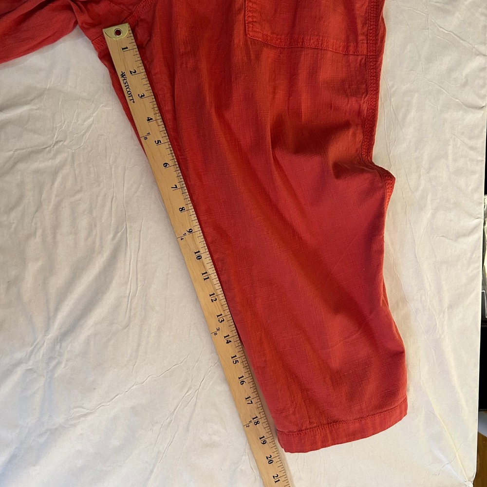 Americana Sonoma Relaxed Fit Red Utility Crop Pants L Casual Minimal Comfort - Picture 8 of 8